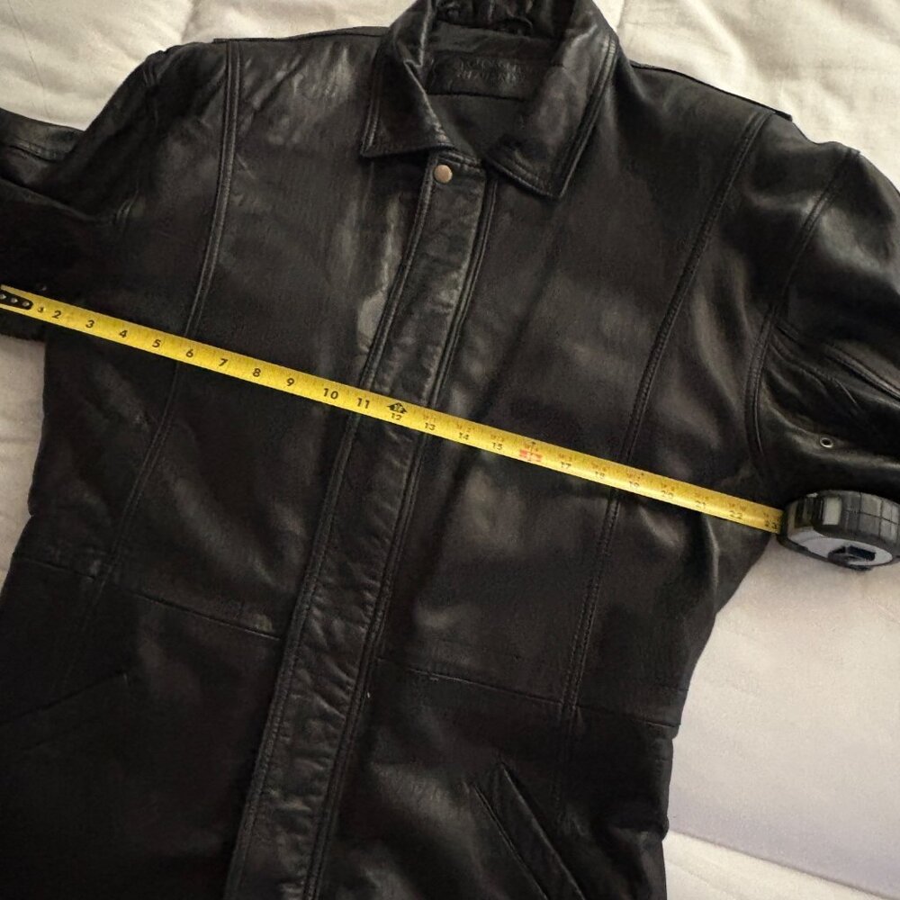 Georgetown Leather Design VTG 90s Black Mens Jacket Genuine Leather Coat M - Picture 13 of 15